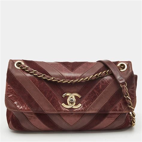 burgundy chevron chanel
